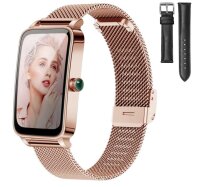 JRLinco Smart Watch für iPhone Android Handy, Modell IP68, Smartwatch Damen Herren, Wasserdicht, Blutsauerstoff- und Herzfrequenzmessung, Schlafüberwachung, 1.45 Rechteckig, Fitness Tracker mit 12 Sportmodi, GOLD