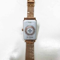 Smartwatch Damen Herren, JRLinco Smart Watch für iPhone Android Handy, IP68 Wasserdichte Blutsauerstoff/Herzfrequenz/Schlafüberwachung, 1.45Rechteckig Fitness Tracker mit 12 Sportmodi, GOLD