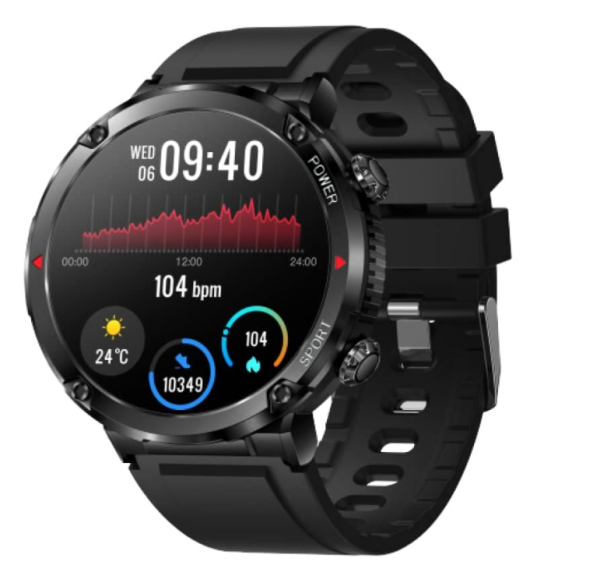 Smartwatch für Herren, Fitwell T30-Smart-Uhr mit Anrufen von Hi-Fi-Lautsprechern, lauter Stimme, Gesundheitsmonitor, 1,6 HD-Bildschirm, Multi-Sport-Modi, Blutsauerstoff-Monitor, 600 mAh langlebige