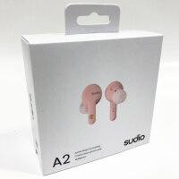 Sudio A2 Wireless Bluetooth earphones with ANC, microphone, water-repellent, 30h battery, PINK