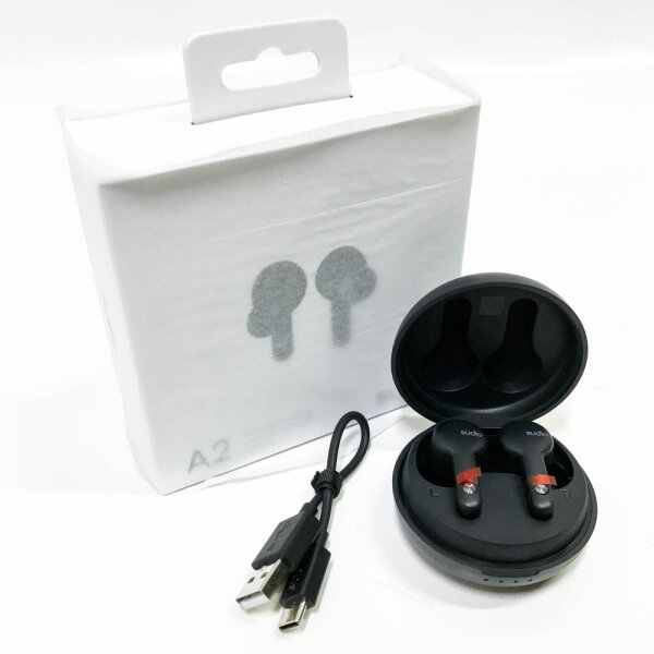 Sudio A2 Wireless Bluetooth earphones with ANC, microphone, water-repellent, 30h battery, BLACK