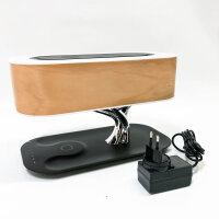Masdio Nachttischlampe Schreibtischlampe mit kabellosem Ladegerät Bluetooth-Lautsprecher, Touch-Lampe für Schlafzimmer , Holz, (Light of Tree)