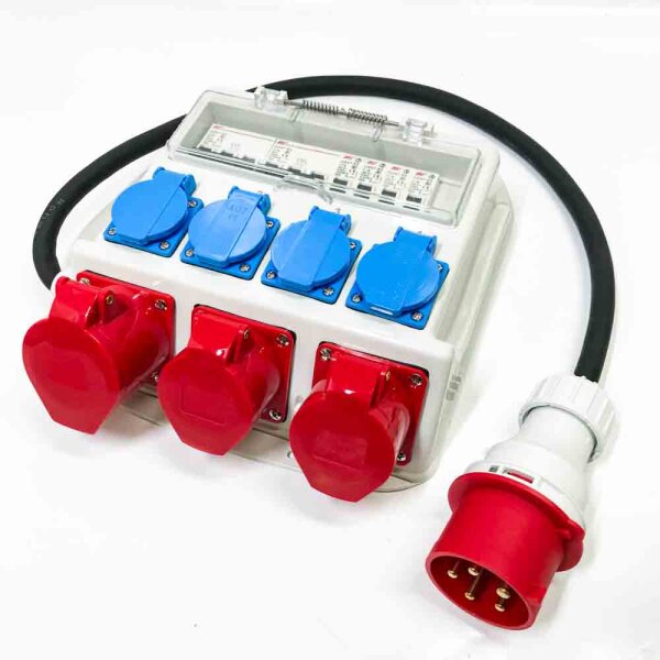 solartronics construction power distributor input: 32A - output: 4x230V, 2x400V 16A, 1x400V 32A high current with fuse