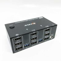 KC-KVM203DH 8K 30Hz USB3.0 DP+DP+HDMI Dreifachmonitor-KVM-Switch