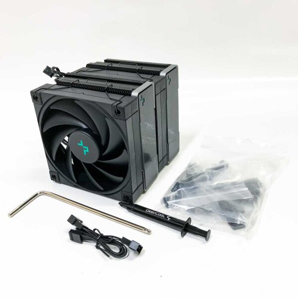 DeepCool AK620 Zero Dark Powerful CPU Cooler 260W TDP 6 Copper Heatpipes Dual Tower with 120mm Fans PWM 1850RPM 68.99 CFM