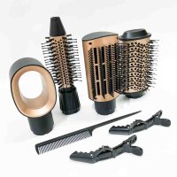 Hair styler warm air brush set 4 in 1, 1000W round brush hairdryer with hair dryer, warm air curling brush, hot air brush, hair straightener brush, straightening brush, suitable for all hair types