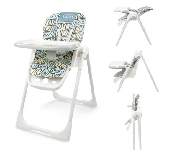Baby High Chair Foldable Adjustable 12345 Childrens High Chair with Table from 6 Months Baby Chair High Chair with Reclining Function Boys and Girls PU Leather Cushion Comfortable Easy to Clean