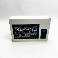 KETOTEK Drahtloser Wetterzähler für interne und externe Messungen, mit Sensoren, LCD, digitalem Thermometer, DCF-Radio, Barometer, Wettervorhersage, Stadtansicht, Kalender, Mondphase