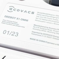 ECOVACS DEEBOT X1 OMNI White (ARTIKEL HAT VERSCHIEDENE ARTEN VON GEBRAUCHSSPUREN) Saugroboter 5000Pa, Selbstwaschend/Selbstnachfüllend/Selbstheißlufttrockend/Selbstentleerend/Selbstreinigend Dock (AIVI 3D-Hinderniserkennung, Dualmopp-Druckwischen)