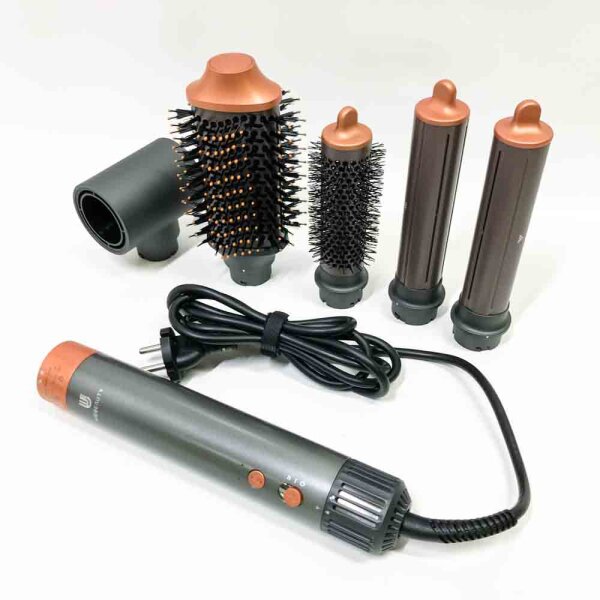 5 IN 1 Air Styler & Haartrockner Warmluftbürste Set, Negativ Ionen Rundbürstenföhn, Airflow Lockenstab Automatisch, Föhnbürste, Volumisieren, Glätten, Trocknen, Hochtouriger Motor, Tragetasche