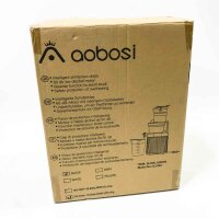 Aobosi Entsafter Slow Juicer Für Ganze Obst und Gemüse & BPA-Frei, Saftpresse Elektrisch Mit 80-mm Öffnung, Rückwärts Funktion，Ruhiger Motor, Schwarz