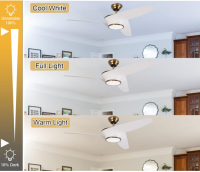reiga ceiling fan with light and remote control, diameter...