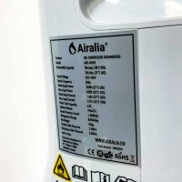 Airalia AIR-DH20 20L dehumidifier, removable 6.5 liter tank and continuous drain, 24 hour timer, dries clothes, eliminates moisture from large rooms of 40 m²