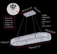 VETRULUS LED crystal ceiling light, modern crystal chandelier, stainless steel pendant light for bedroom, living room, dining room