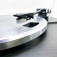 ANGELS HORN Bluetooth-Vinyl-Plattenspieler | 2-Gang-HiFi-Plattenspieler mit integrierten Lautsprechern | Inklusive Phono-Vorverstärker und AT-3600L-Magnetkartusche | Klassische schwarze Ausgabe