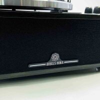 ANGELS HORN Bluetooth-Vinyl-Plattenspieler | 2-Gang-HiFi-Plattenspieler mit integrierten Lautsprechern | Inklusive Phono-Vorverstärker und AT-3600L-Magnetkartusche | Klassische schwarze Ausgabe