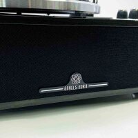 ANGELS HORN Bluetooth-Vinyl-Plattenspieler, (Deckel gebrochen) | 2-Gang-HiFi-Plattenspieler mit integrierten Lautsprechern | Inklusive Phono-Vorverstärker und AT-3600L-Magnetkartusche | Klassische schwarze Ausgabe