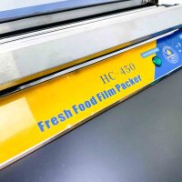 Hanchen Industrial Fresh Food Foil Packaging Machine (with minimal signs of wear), Electric Food Sealing, Stainless Steel Foil Sealing and Cutting Machine for Meat/Vegetables/Fruits
