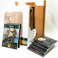 VISWIN 147 Piece All-in-One Painting Set, Professional Painting Set with French Easel, Oil, Watercolor and Acrylic Painting Set, Canvas, Brush, for Adults, Artists
