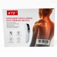 KTS LLLT & TENS Red Light Therapy Device, Handheld Cold Laser Therapy Pain Relief, Portable Treatment with Fixed Straps for Back, Face, Body, Muscles, Knees (4x808nm, 12x650mm)
