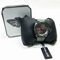 Police Unisex Erwachsene Analog Quarz Uhr mit Leder Armband PL15714JSU.61