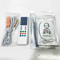 AED trainer with remote control, first aid teaching device for AED training, portable AED training device with CPR teaching device machine, 10 training scenarios, language combination German/English (XFT 120C+)