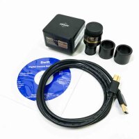 Swiftcam 10 megapixel camera for microscopes, with reducing lens, calibration set, eyetube adapter and USB 3.0 cable, compatible with Windows/Mac/Linux
