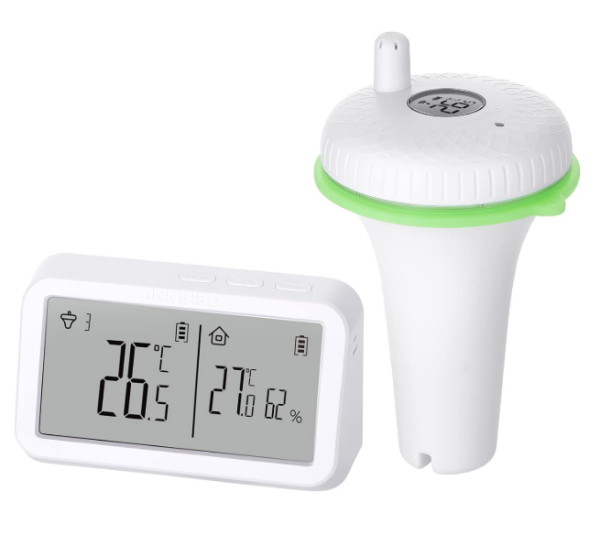 INKBIRD WiFi Schwimmendes Poolthermometer, IBS-P02R mit IBS-M2 WiFi Gateway Kombinationsset, App Steuerung, 9 Kanal