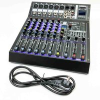 Weymic MX-60 Professioneller Mixer (6 Kanäle) für die Aufnahme von DJ-Bühnen-Karaoke-DSP-Effektor mit USB-Laufwerk für Aufnahmeeingang, XLR-Mikrofonanschluss, 48-V-Stromversorgung, Cinch-Ausgang