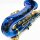 Eastrock Altsaxophon, Messing- und Flachsaxophon, geeignet für Schüler und Anfänger, Saxophon-Set mit Tasche, Reinigungsmitteln, weißen Handschuhen und mehr (blau)
