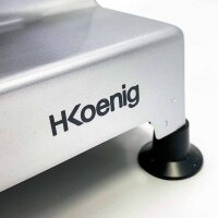 H.Koenig MSX220 Electric Meat Cutter Professional Precise Cutting Thickness 0-12mm 20cm Italian Blade Built-in Sharpener Large Tray 282rpm