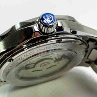 Pagani Design 007-Modell Herren-Automatikuhr, NH35 Uhrwerk, drehbar, Keramiklünette, Edelstahl, wasserdicht, selbstaufziehend, Armbanduhr, Blaustahl