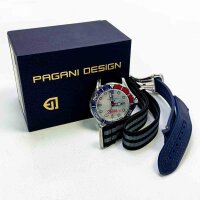 Pagani Design 007-Modell Herren-Automatikuhr, NH35 Uhrwerk, drehbar, Keramiklünette, Edelstahl, wasserdicht, selbstaufziehend, Armbanduhr