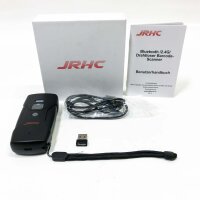 JRHC Bluetooth Barcode Scanner, Mini 2D tragbarer kabelloser Barcode-Scanner 3-in-1-Bluetooth- und 2,4-G-Barcode-Leser