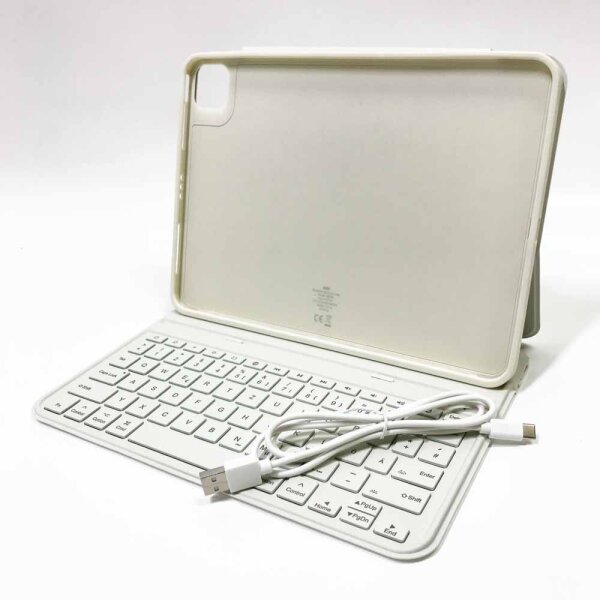 ESR Ascend Tastatur Hülle Lite, iPad Tastaturhülle kompatibel mit iPad Pro 11/iPad Air 5/4, magnetische abnehmbare Hülle, verstellbarer Hoch-/Querformatmodus, leicht und tragbar, federnde Tasten, Weiß