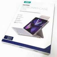 ESR Ascend Tastatur Hülle Lite, iPad Tastaturhülle kompatibel mit iPad Pro 11/iPad Air 5/4, magnetische abnehmbare Hülle, verstellbarer Hoch-/Querformatmodus, leicht und tragbar, federnde Tasten, Weiß