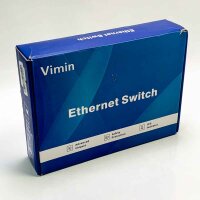 VIMIN VM-FS1620P 18 Port Fast Ethernet PoE+ Switch mit 2 Gigabit Uplink-Ports, 16 Port 10/100Mbps PoE Netzwerk-Switch Unmanaged unterstützt IEEE802.3af/at, Reichweitenverlängerung auf 250m, VLAN, 250W PoE Budget