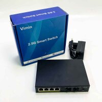 VIMIN VM-S250402 6-Port 2.5G Unmanaged Network Switch, 4X...