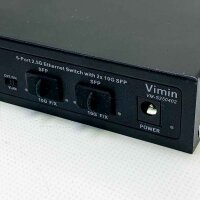 VIMIN VM-S250402 6-Port 2.5G Unmanaged Network Switch, 4X 2.5GBase-T Ports, 2X 10G SFP, Ethernet Switching Capacity of 60Gbps, One-Key VLAN, Fanless, Suitable for 2.5Gbps NAS, Wireless APs and PCs