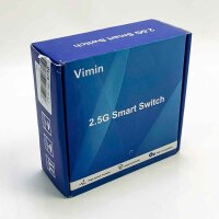 VIMIN VM-S250402 6-Port 2.5G Unmanaged Network Switch, 4X 2.5GBase-T Ports, 2X 10G SFP, Ethernet Switching Capacity of 60Gbps, One-Key VLAN, Fanless, Suitable for 2.5Gbps NAS, Wireless APs and PCs