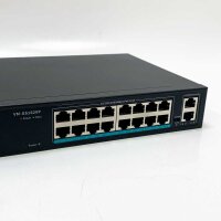 VIMIN VM-GS1620P 16-Port Gigabit PoE Switch with 2 Uplink Gigabit Ports, 18-Port Unmanaged Ethernet PoE Switch with 250W Power, Support IEEE802.3af/at, VLAN, Wall or Rack Mount, Plug & Play