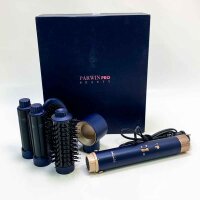 5 IN 1 MaxAIR Styler, PARWIN PRO BEAUTY hair dryer hot air brush set, round brush hairdryer, curling iron, 5 attachments, drying, straightening, volume, curls, ion care, high-speed motor, blue
