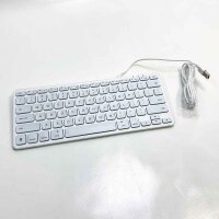 Perixx PERIBOARD-332 M Wired USB Backlit Keyboard - Mini Mac Keyboard - Thin Scissor Keys with Large Characters - White Illuminated LEDs - Italian Layout