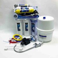 Depurtek | MOON75 UV reverse osmosis, 7 levels. Pressure gauge pump, remineralizer, ultraviolet and lux tap, 75 GPD membrane