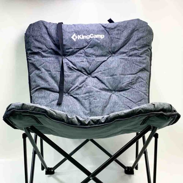 KingCamp Campingstuhl faltbar leicht Camping Stuhl hochlehner Gartenstuhl bequem Gepolster campingstuhl XXL mit Tasche Relaxsessel für Camp Garten Balkon Strand Outdoor Butterfly Campingstuhl，Grey