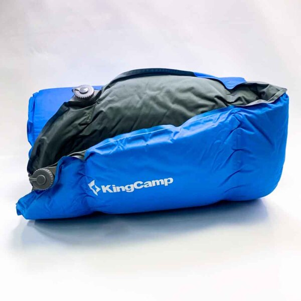 KingCamp Isomatte Selbstaufblasend 2 Personen (Gebraucht), luftmatratze Isomatte Outdoor, 7.5 cm Selbstaufblasbare isomatte, gegen Feuchtigkeit und kalten für Camping Reisen und Wandern Blau