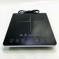 Induction hob, AMZCHEF single induction hob with ultra-thin design, 10 temperature levels and 10 power settings, 2000W induction hob 1 plate, 3-hour timer, safety lock