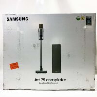Samsung cordless stick vacuum cleaner set (WITHOUT BATTERY) consisting of Jet 75 complete, 550 W, bagless, and Clean-Station VS20T7536P5/EG