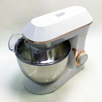 Pastry Chef, DOBBOR SM-1553 1500W Food Mixer with Whisk, Beater, Hook, Stainless Steel Bowl, 7 Speeds, Low Noise Electric Dough, Dishwasher Safe (White)