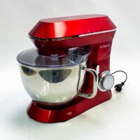 Pastry Chef, DOBBOR SM-1553 1500 W Lebensmittelmixer mit Schneebesen, Rührbesen, Haken, Edelstahlschüssel, 7 Geschwindigkeiten, geräuscharmer elektrischer Teig, spülmaschinenfest (rot)